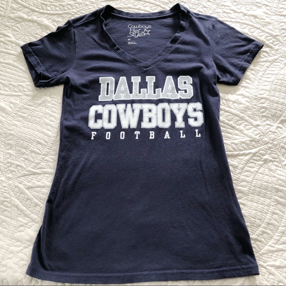 Dallas Cowboys Football Sparkly Navy Blue Top - M